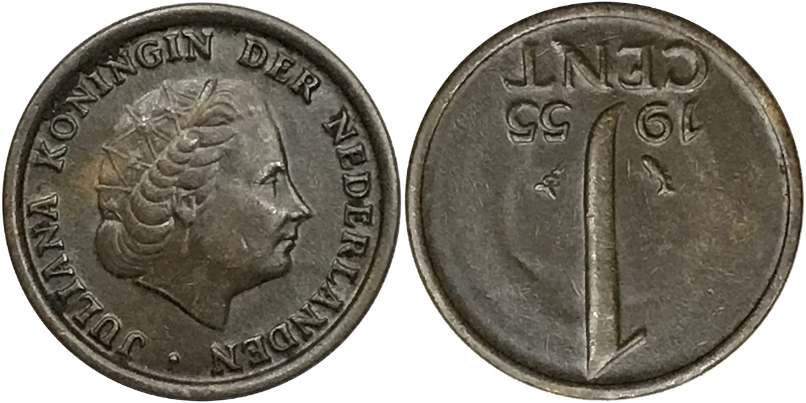 Progressive-Indirect-Design-Transfer:-Netherlands-1-Cent-1955