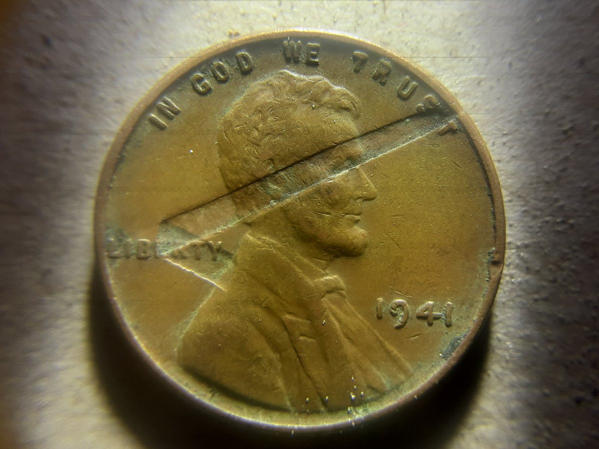 Crazy-Lamination-Error-On-Wheat-Penny.-1941