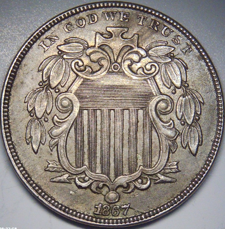 For-Grading---1867-Shield-Nickel---With-Rays