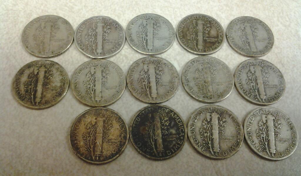Lot-Of-1939-1945-Mercury-Dimes