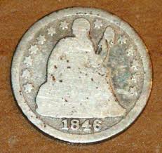 One-Of-My-Coins,-A-US-Half-Dime-1846