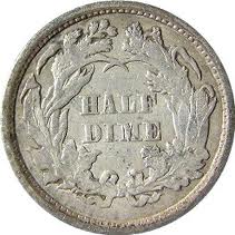 One-Of-My-Coins,-A-US-Half-Dime-1846