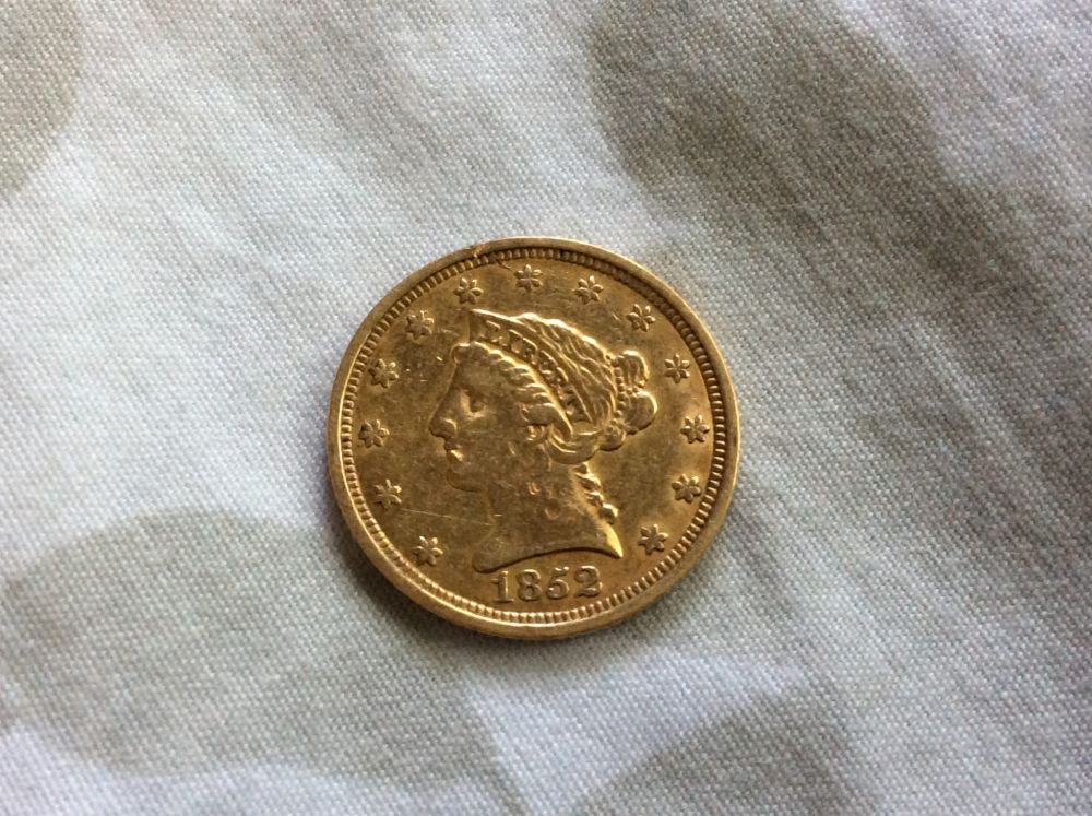1928-Peace-And-1852-$2.5-Gold-For-Grading
