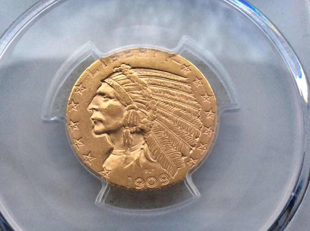 1909-D-$5-Indian-For-Grading