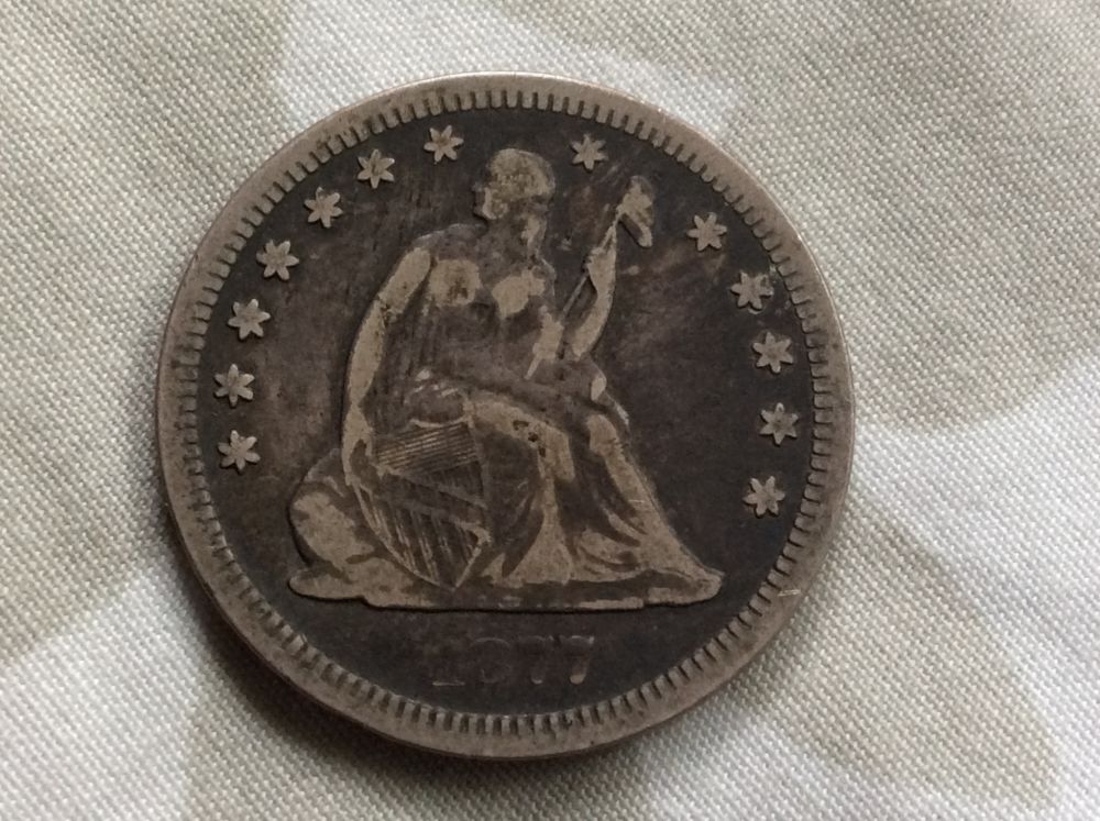 1934-Bust-Quarter,-1875-S-20c,-1877-CC-Quarter-And-1853-Quarter-For-Grading