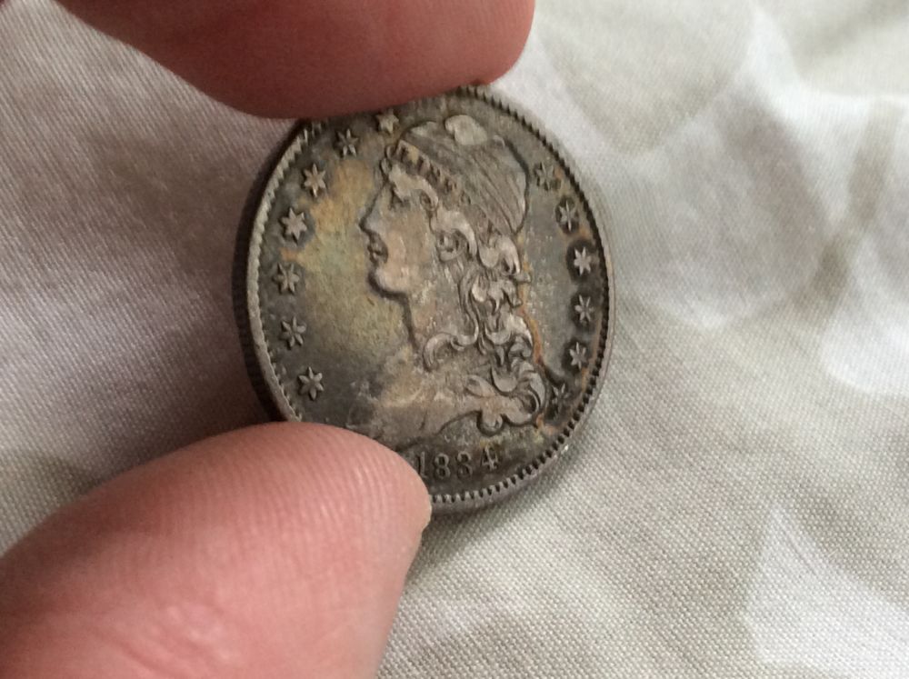 1934-Bust-Quarter,-1875-S-20c,-1877-CC-Quarter-And-1853-Quarter-For-Grading
