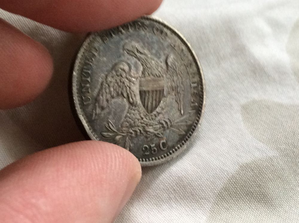 1934-Bust-Quarter,-1875-S-20c,-1877-CC-Quarter-And-1853-Quarter-For-Grading