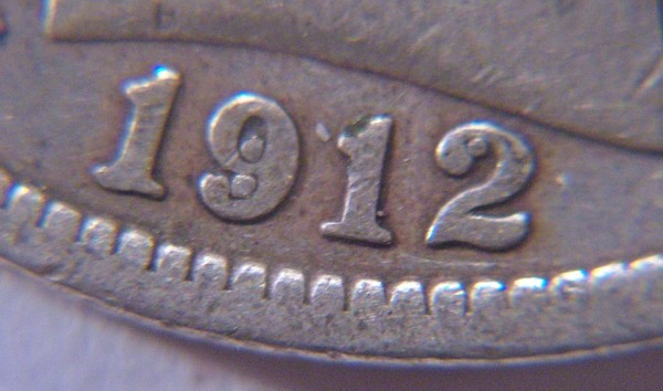1912-D-Barber-Half...-Extra-Metal-In-Date