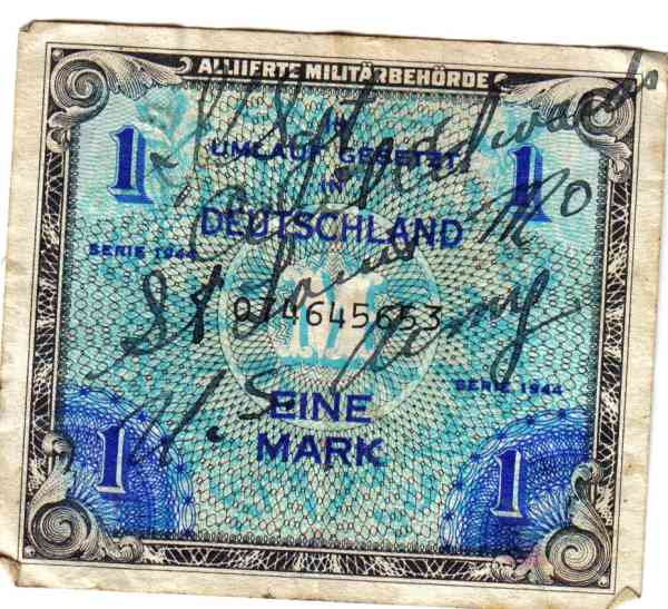 1944-Geman-Notes-1mark-&-!/2-Mark