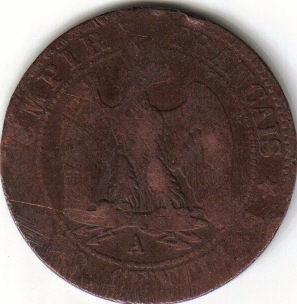 Nepoleon--III-1864-French-Coin---Unusual-Obverse?