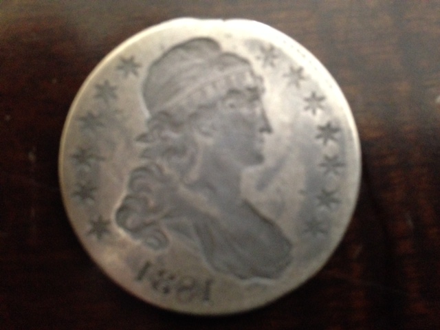 Possible-1831-Capped-Bust-Half-In-Collar,-First-Strike-Mirror-Brockage.