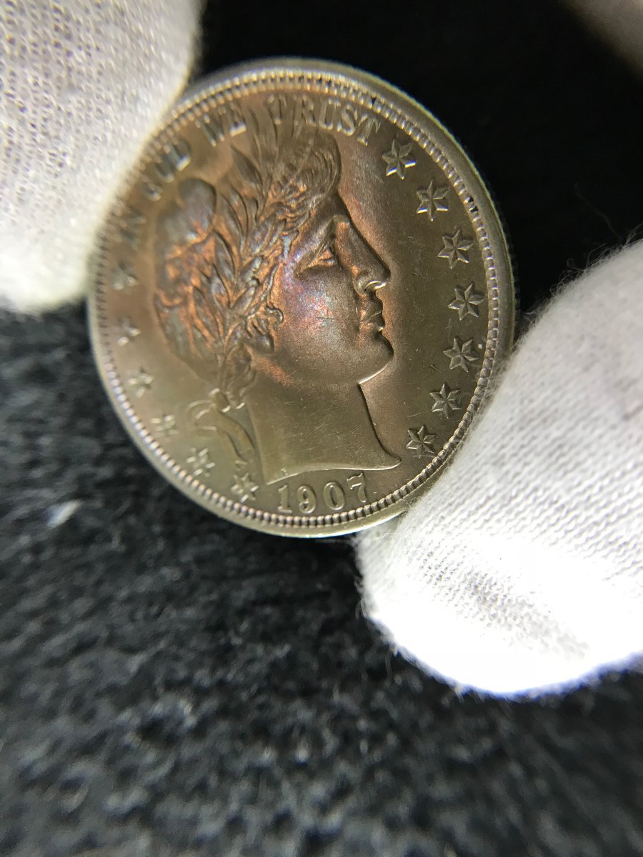 1907-Barber-Half---Unusual-Toning