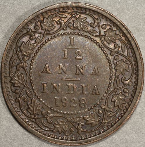 1928-India-1/12th-Anna-Grade