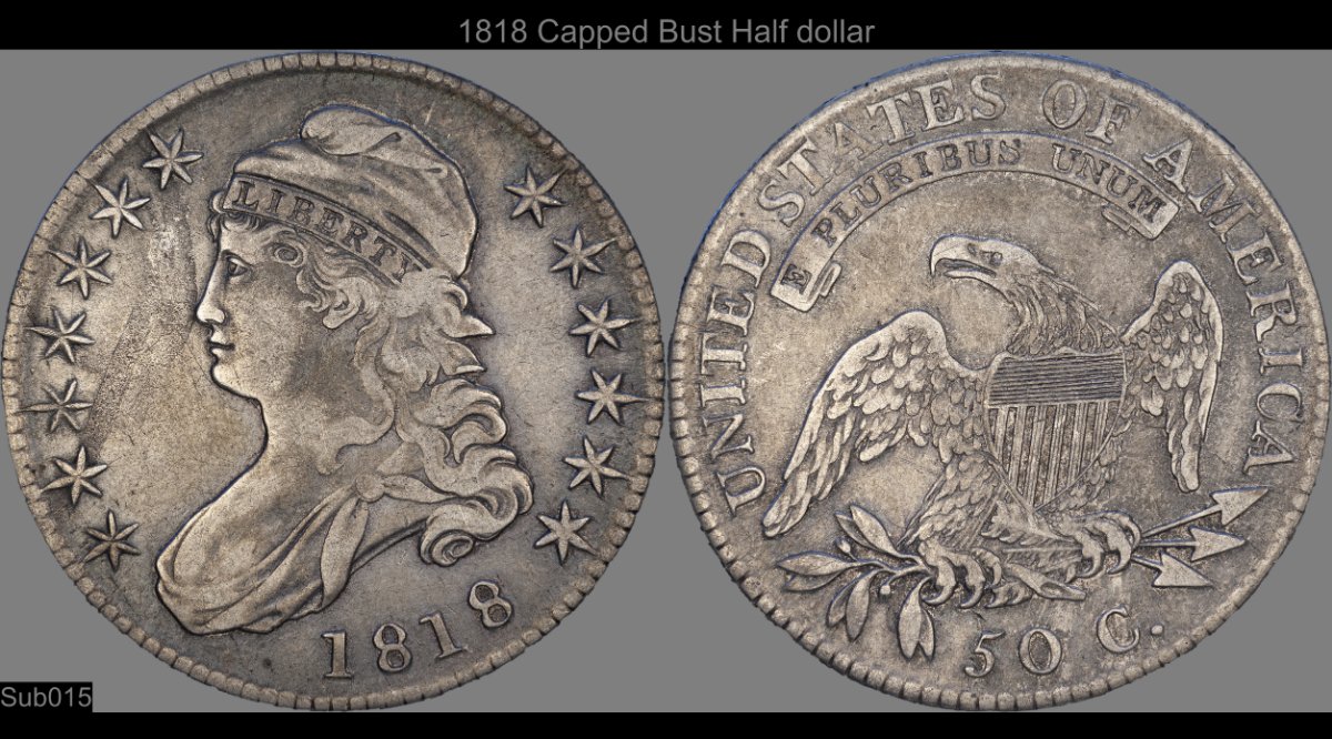 1818-Capped-Bust-Half-Dollar---Struck-Through-Cloth/Ribbon?