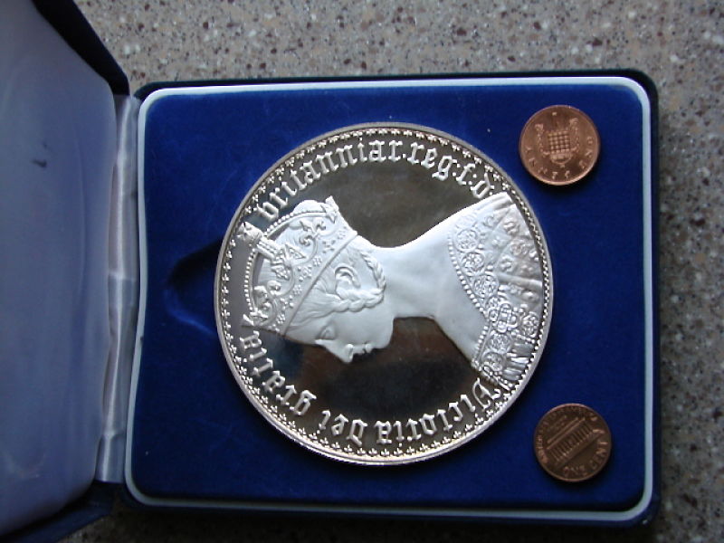 Victorian-Proof-Like-Gothic-Crown-But-Huge-Plaque/Medal.-?
