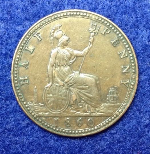 1860-Great-Britain-Half-Penny-Grade-And-Attribution