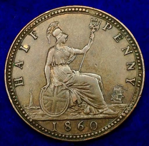 1860-Great-Britain-1/2-Penny-Variety-Attribution/Grade-Help!