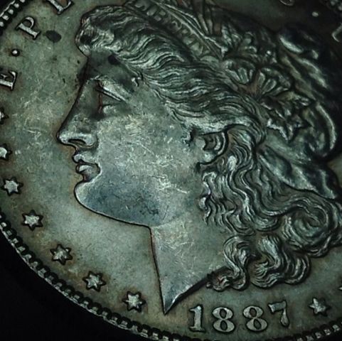 Very-Interesting-1887-P-Morgan-$1!!---Doublestruck-In-Collar?!