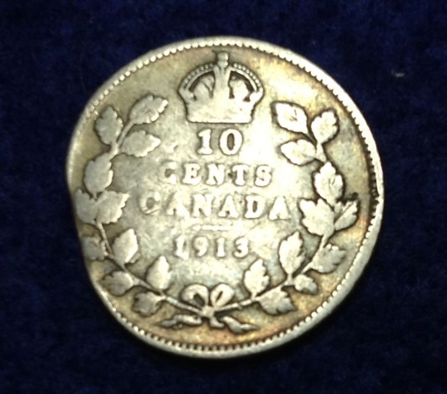 1913-Canada-10�-Straight-Clip?-Sl-Or-Ll?