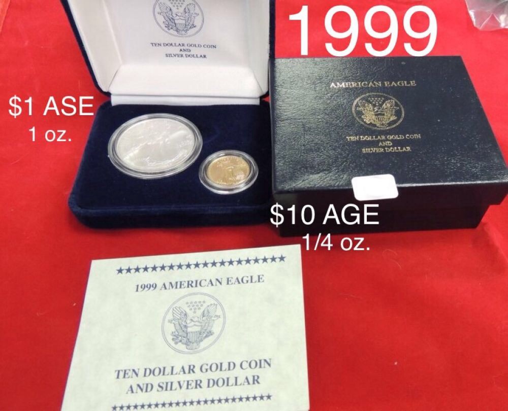 1999-American-Gold/Silver-Eagle-Boxed-Set-Rare?