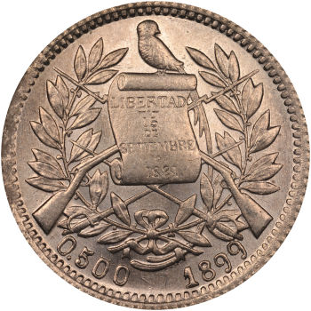 1899-Guatemala-1-Real-Obverse-Die-Clash---Reverse-Die-Cracks