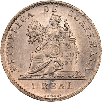 1899-Guatemala-1-Real-Obverse-Die-Clash---Reverse-Die-Cracks
