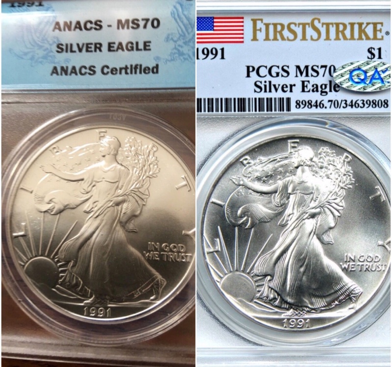 1991-ASE-ANACS-MS-70-Looks-Suspect-Next-To-PCGS-Example...thoughts?