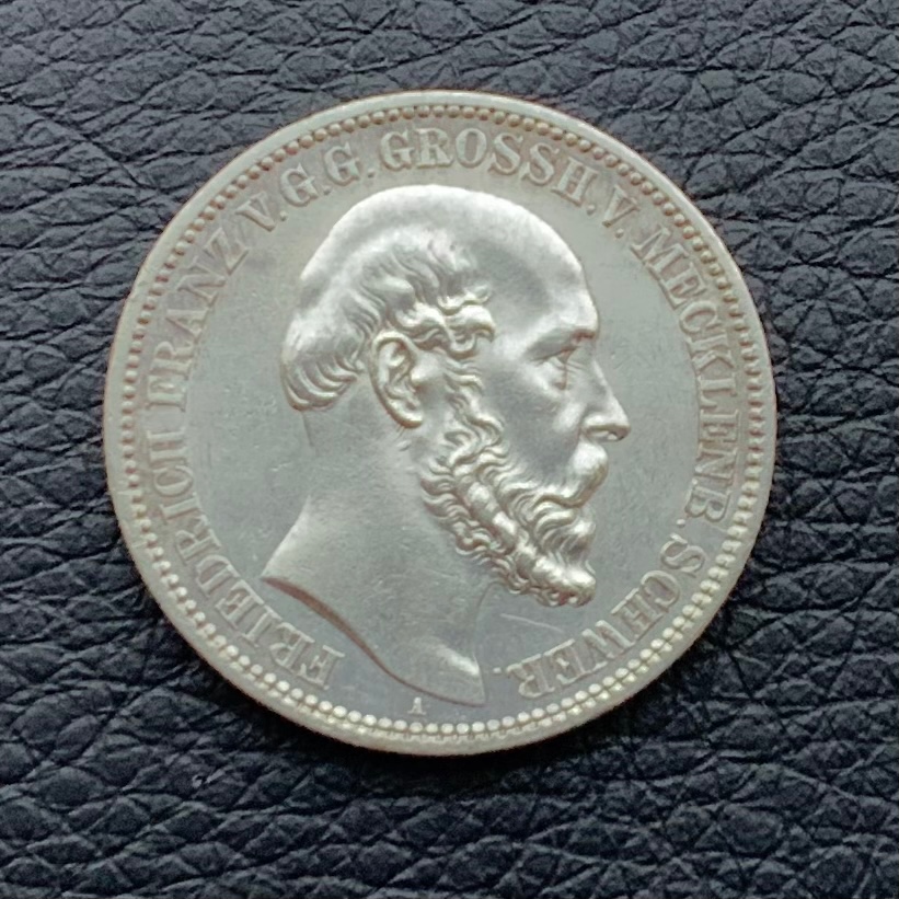 1876-German-States-Mecklenburg-Schwerin-2-Mark-KM#-320