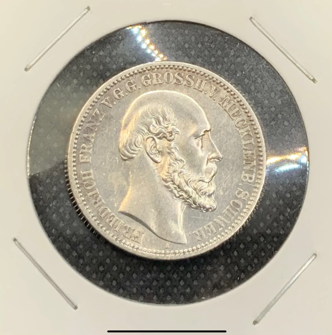1876-German-States-Mecklenburg-Schwerin-2-Mark-KM#-320