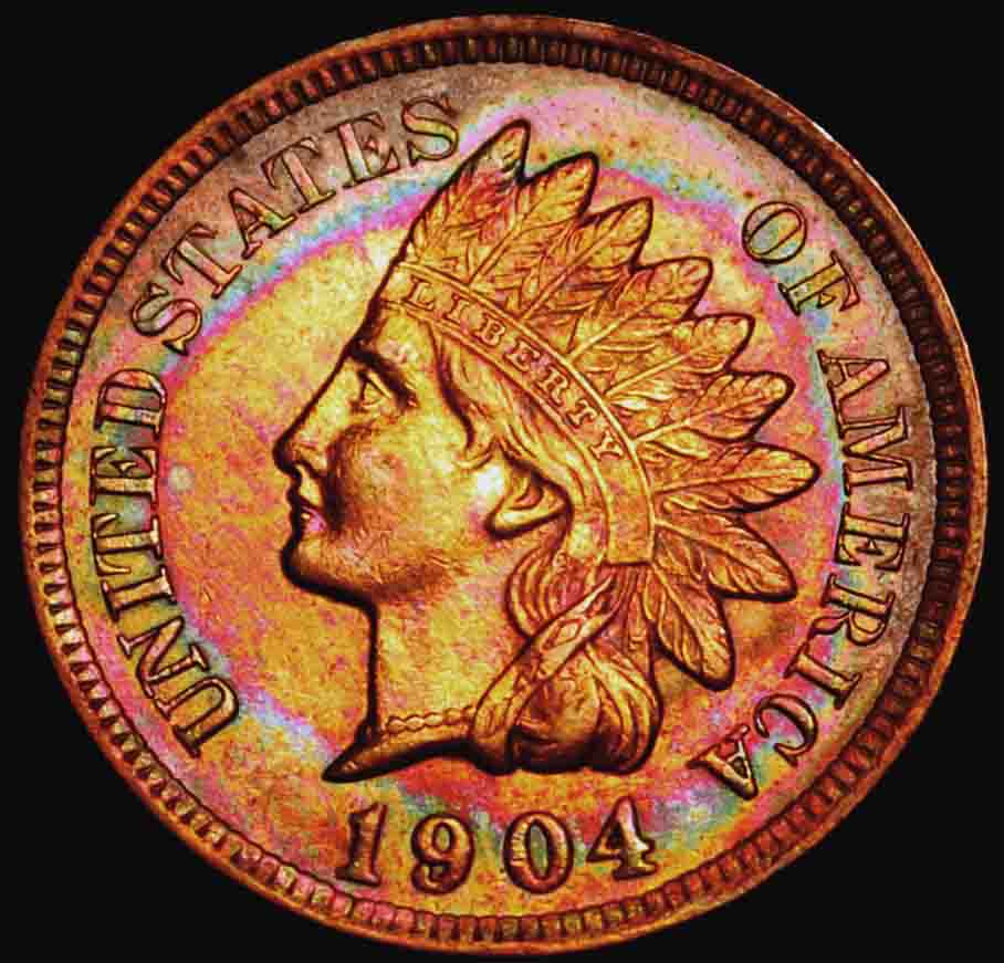 1904-Toned-Indian-Cent,-With-Friends!