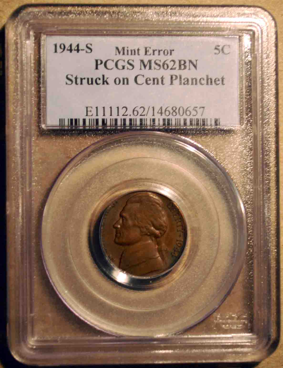 1944-S-Jefferson-Wrong-Planchet-Error