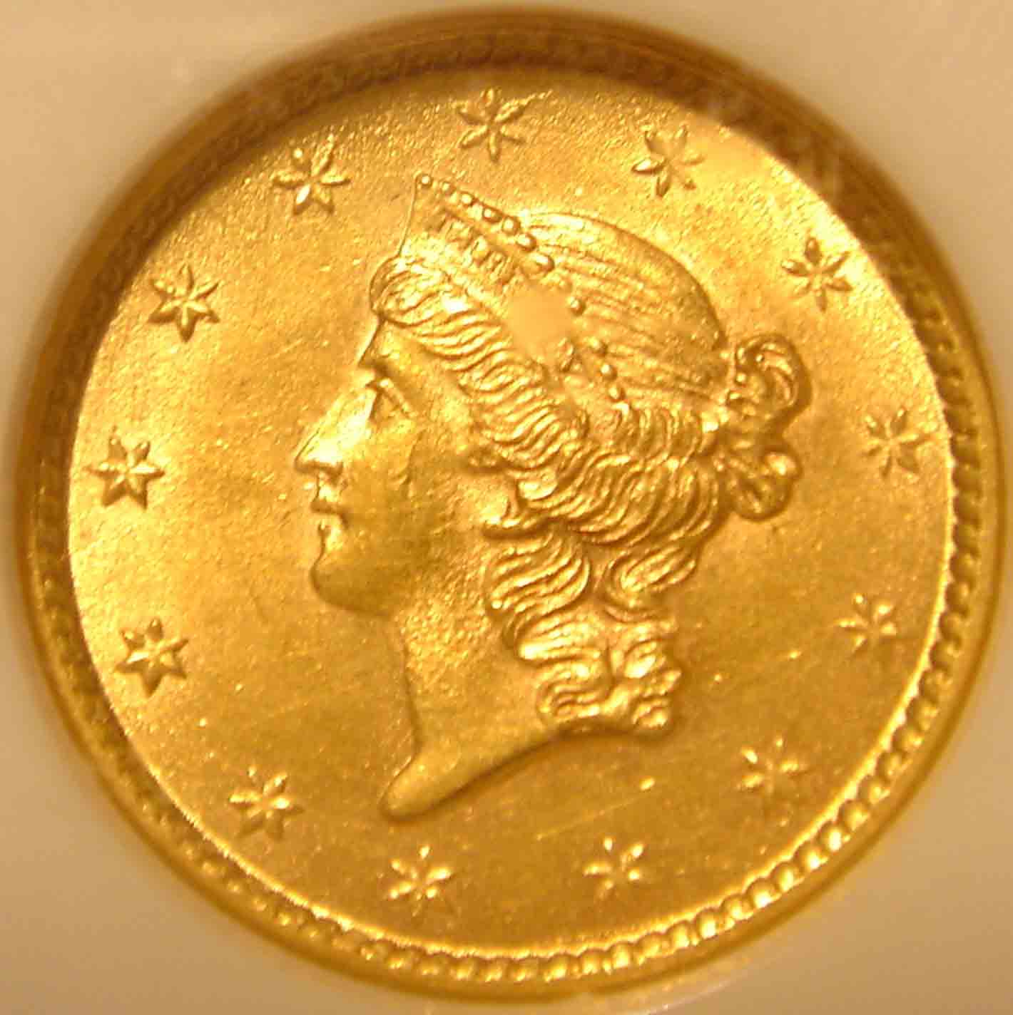1853-1-Dollar-Gold-Submitted-For-Grading