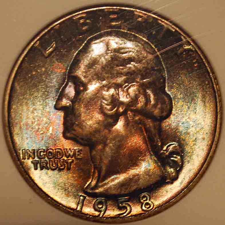 Toned-1958-Washington-Quarter