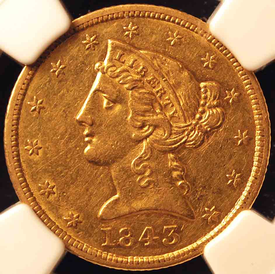 1843-Half-Eagle-In-An-NGC-Slab