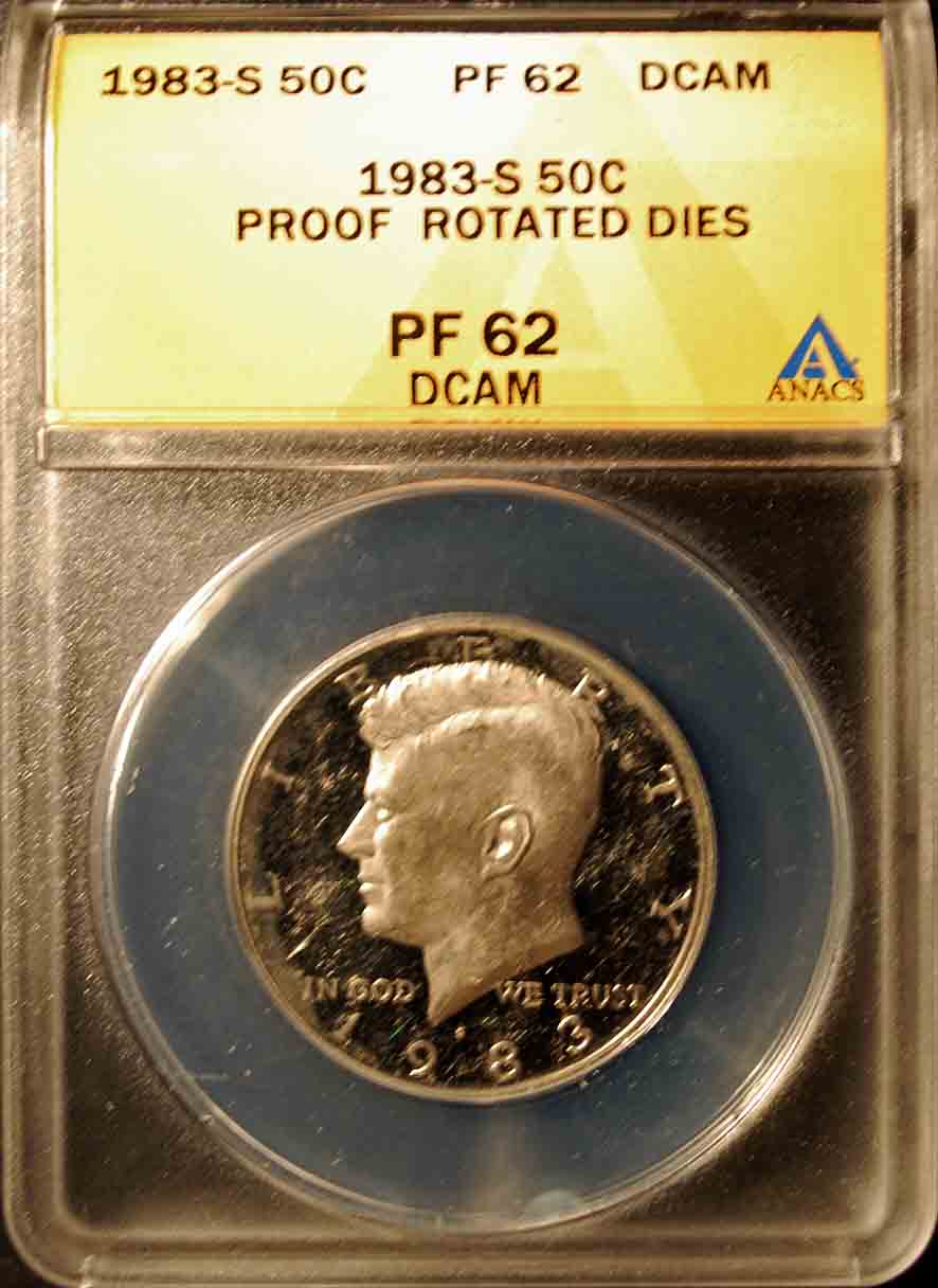 1983-S-Proof-Kennedy-With-90�-Rotated-Dies