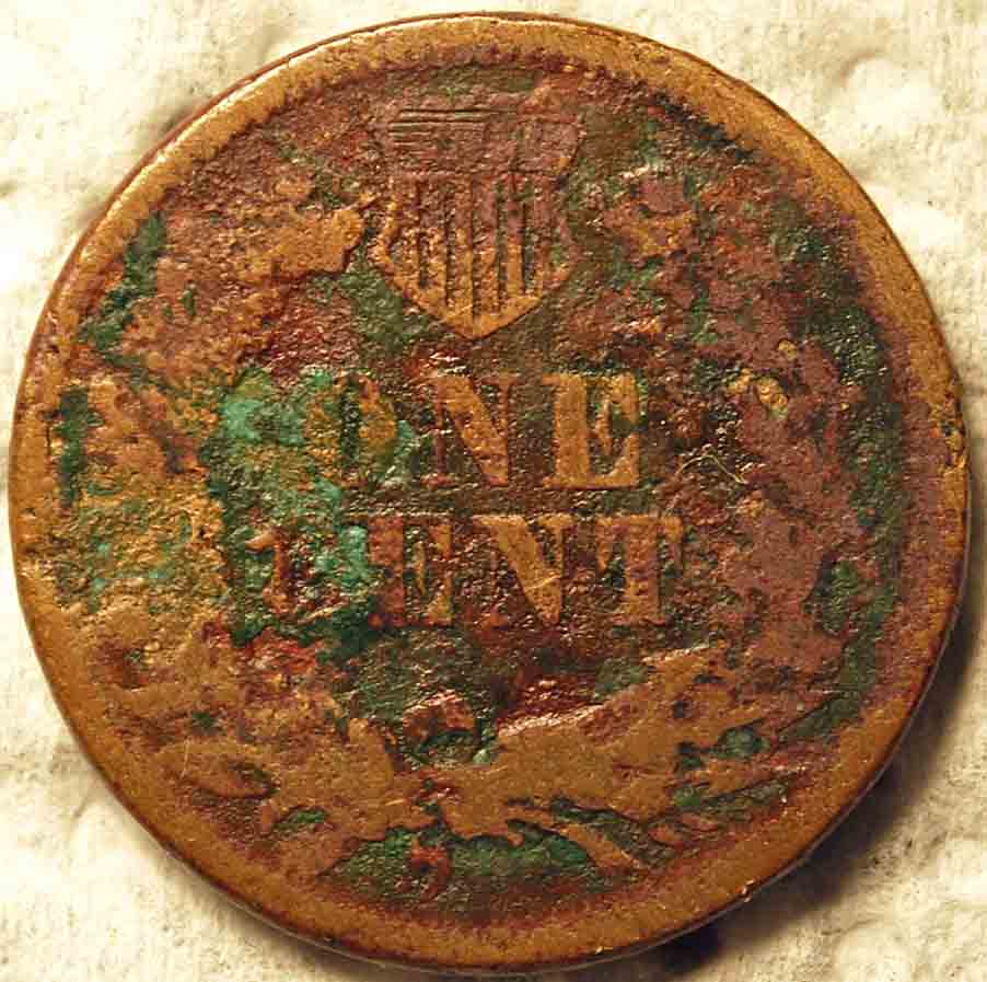 1860-Indian-Cent,-Rotated-Dies-But-Badly-Corroded