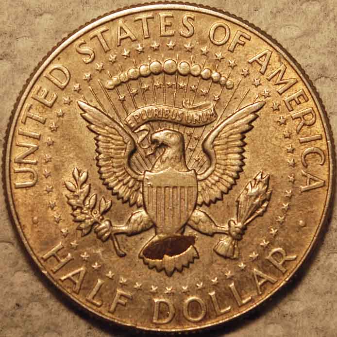 1967-Kennedy-Half-With-Cool-Struck-Through-Iron-Piece