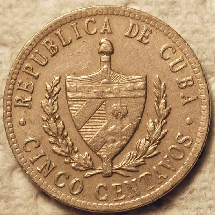 1946-Cuba-5-Centavos:--Not-Listed-In-My-Old-Krause-Book