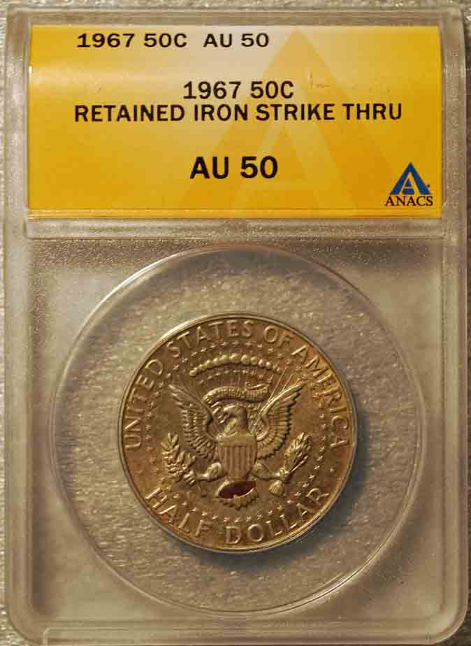 1967-Kennedy-Half-With-Cool-Struck-Through-Iron-Piece