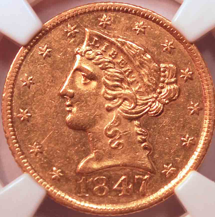 1847-Half-Eagle-In-An-NGC-Holder