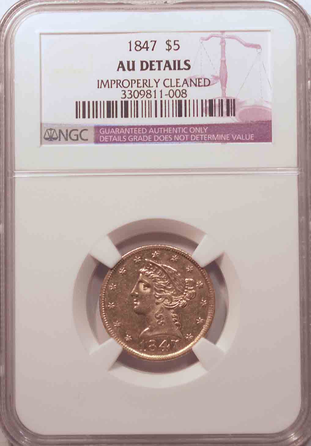 1847-Half-Eagle-In-An-NGC-Holder