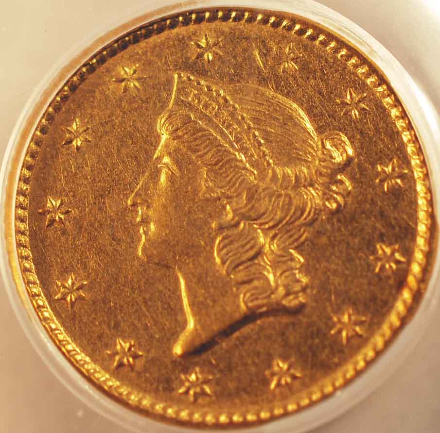 1851-C-One-Dollar-Gold:--PCGS-Graded