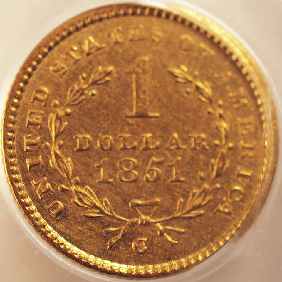 1851-C-One-Dollar-Gold:--PCGS-Graded