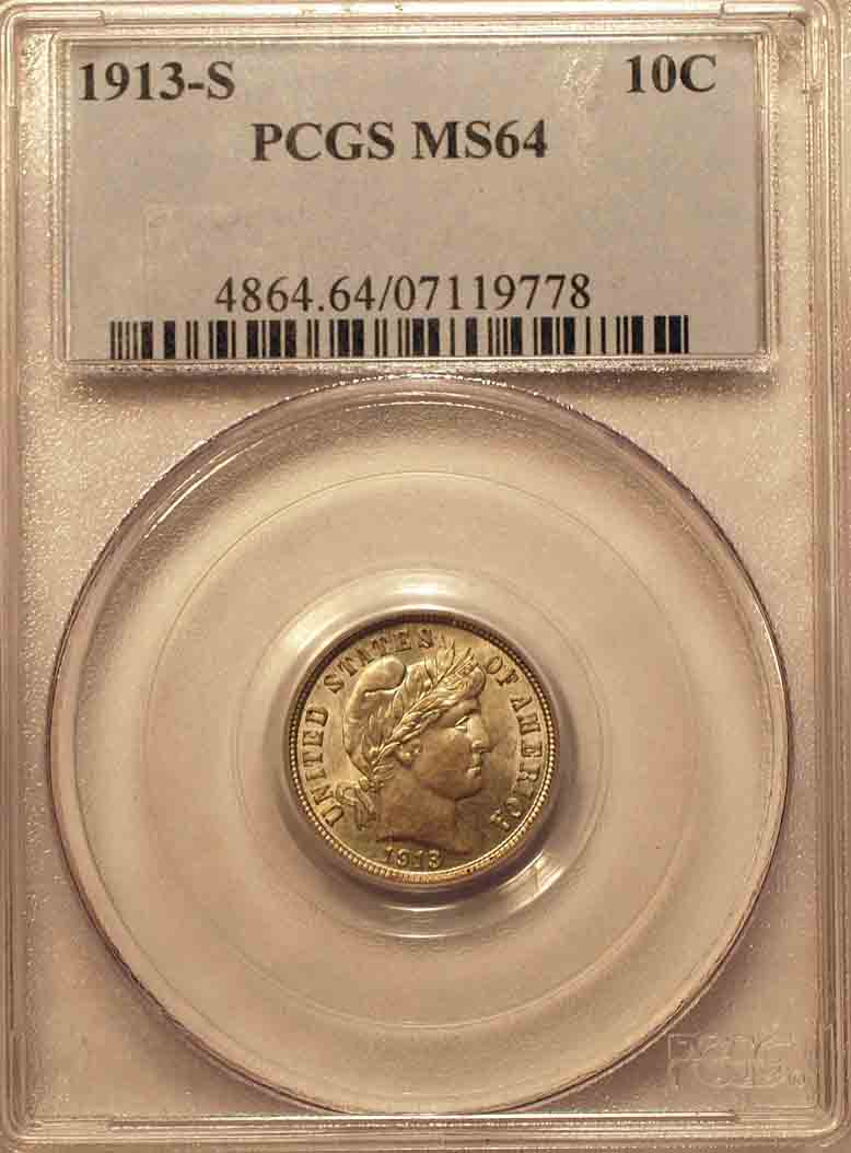 1913-S-Barber-Dime-In-PCGS-Plastic