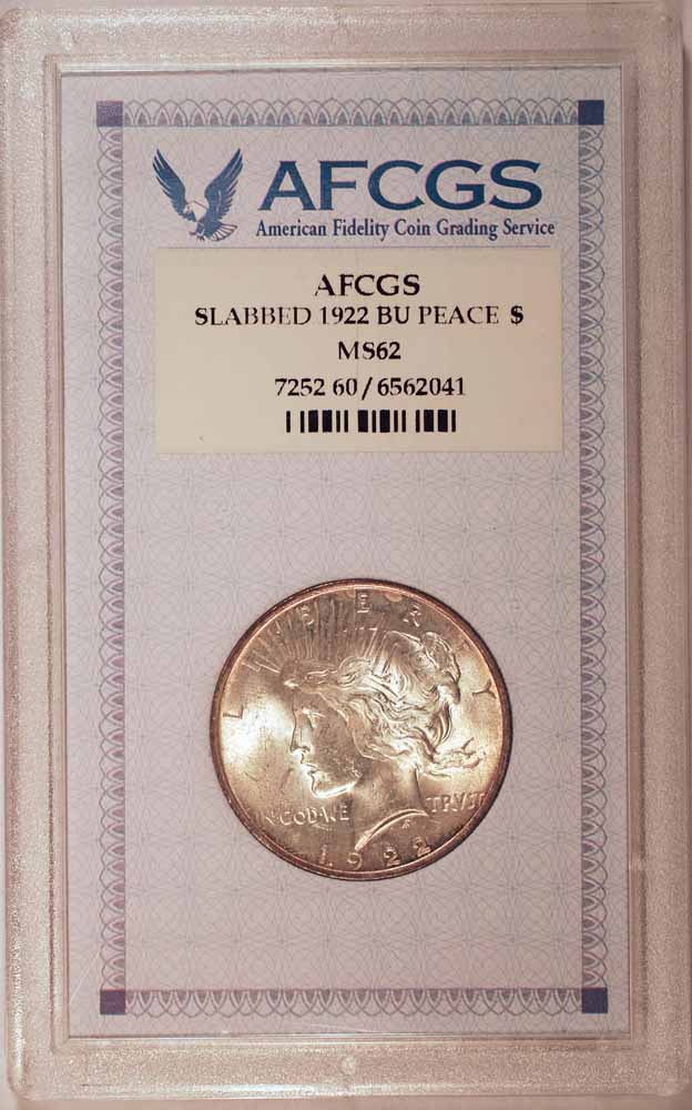 1922-Peace-Dollar-In-Large-Afcgs-Slab