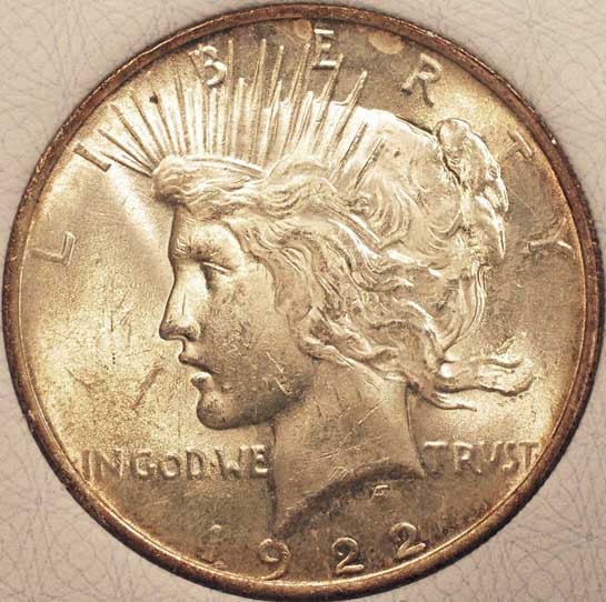 1922-Peace-Dollar-In-Large-Afcgs-Slab