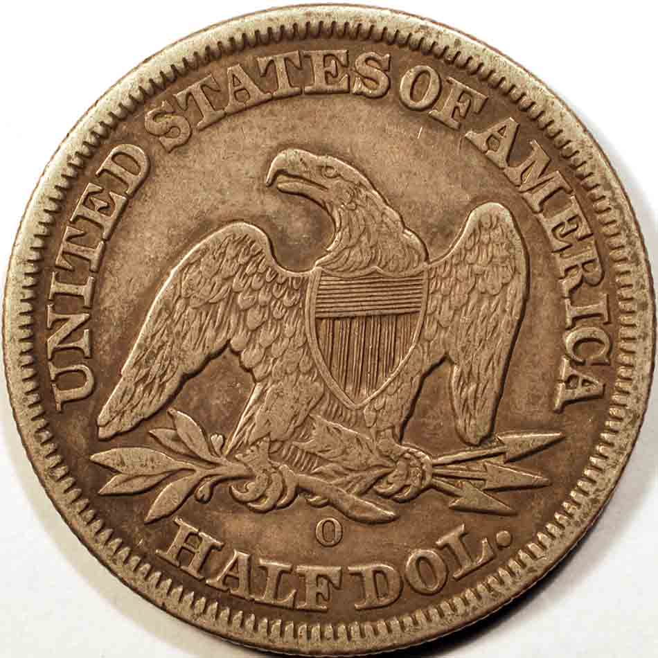 1855-O-Half-Dollar,-Original-Raw-VF?