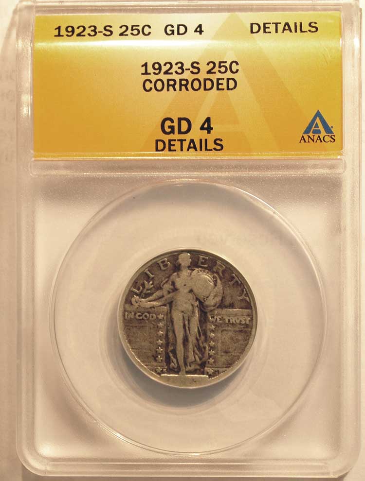 Near-Dateless-1923-S-Quarter-Verified-By-ANACS
