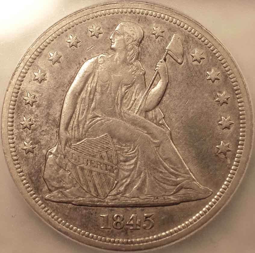 1845-Seated-Dollar-For-Grading