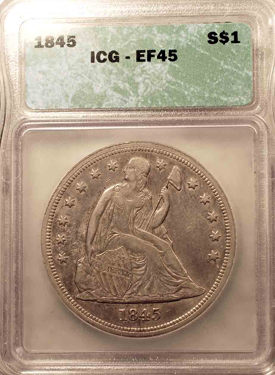 1845-Seated-Dollar-For-Grading